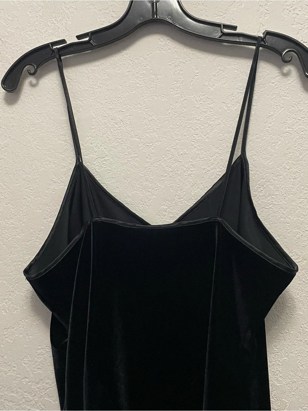 Vintage Alexandra Nicole M Black Stretch Velvet Embroidered Gown Slip Dress - Picture 5 of 5